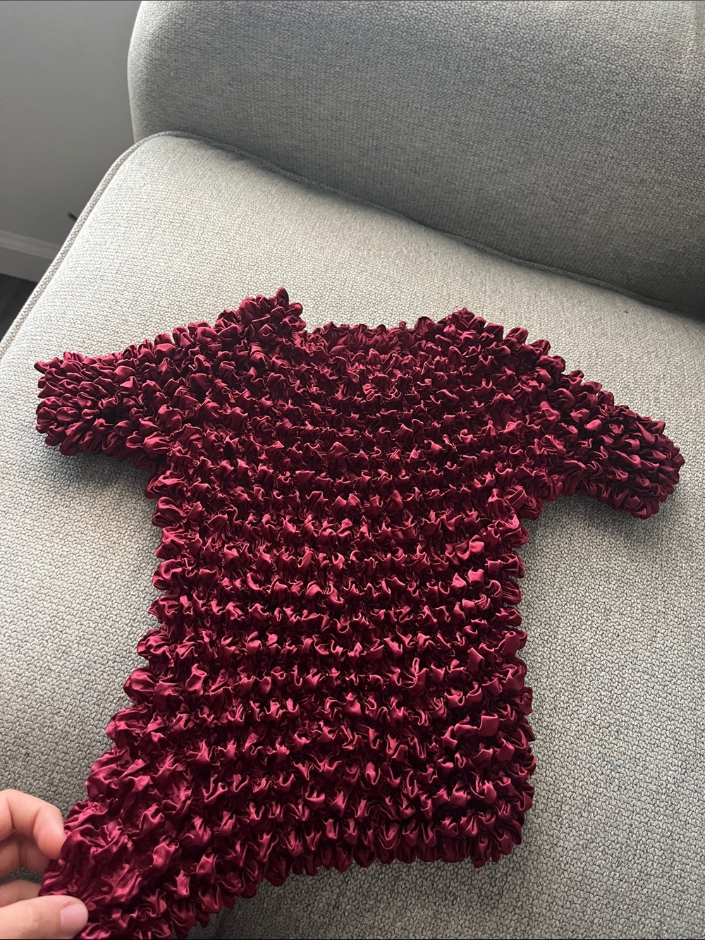 Vintage Burgundy Ruffle Tank Top